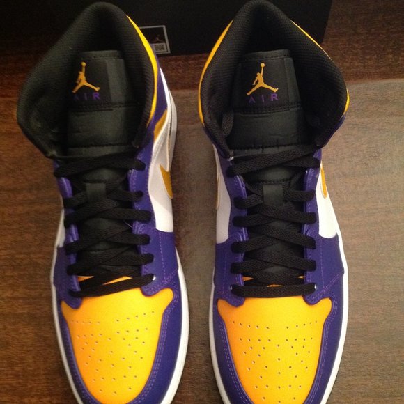 Air Jordan 1 Mid Men's Concord/White/Black/Taxi Sneakers -USA Size:11.5- NIB - Picture 2 of 14